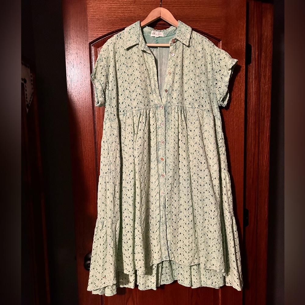 Eyelet Mint Dress